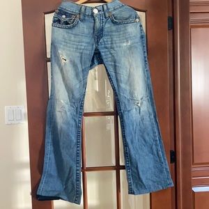 True religion distressed light blue